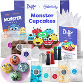 Baketivity Duff Goldman monster cupcakes kit ingredients ready for baking.