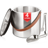 Bakpoco 4L ice bucket with lid and scoop for easy party service.
