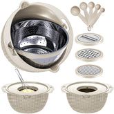 Balavina 4-in-1 colander with bowl rotates for smooth draining.