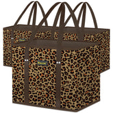 BALEINE leopard bags folded neatly for compact storage and quick access