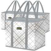 BALEINE plaid check reusable bags folded for compact storage