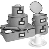 BALEINE china storage container front view with padded lining for protection.