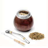Balibetov calabash gourd mate setup enhances traditional ritual sipping