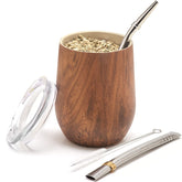 BALIBETOV yerba mate gourd 12oz with lid, durable and portable for daily use.