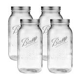 Ball wide-mouth 64oz jar with lids and bands, ideal for canning and preserving.