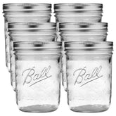 Ball wide mouth 16oz jar front view, ideal for easy filling and labeling.
