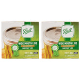 Ball wide mouth lids 24-pack, closeup demonstrating a secure seal for fresh storage.
