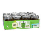 Ball wide-mouth pint 16oz jar with lids and bands for versatile canning and storage.