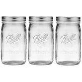 Ball 32oz wide-mouth jar front view for simple canning and storage.