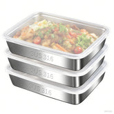 BALSALTA stainless steel storage set with lids for durable kitchen organization.