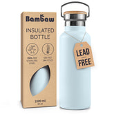 Bambaw 32oz wide-mouth ice blue bottle with large opening for ice cubes