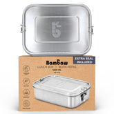 Bambaw stainless steel lunch box 40oz with durable body for meals on the go.