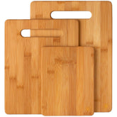 Bambüsi bamboo cutting board large top view shows generous prep space