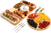 Bambüsi charcuterie board large bamboo top view for elegant entertaining