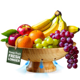 Bambüsi fruit basket pedestal with ventilation holes keeps produce fresh on the counter