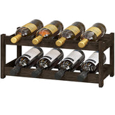 BAMEOS wine rack two-tier front view, sturdy freestanding design for counter or cabinet storage
