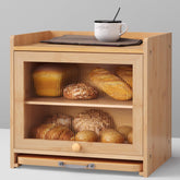 bamzc brz bamboo bread box interior dual-layer for organized breads and pantry items
