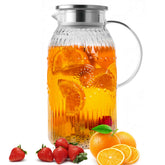 Bandesun vintage glass pitcher with lid pouring smoothly for beverages