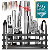 Bare Barrel mixology bar set 14-piece kit displayed for easy home bartending.