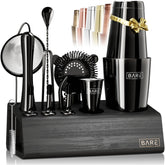 Bare Barrel Mixology Bartender Kit assembled for easy home bartending and stylish display.