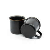 Barebones enamel cup set charcoal view highlights rugged, compact outdoor design.