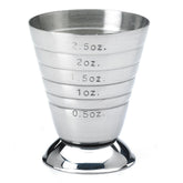 Barfly measuring cup with a footed base for stable pouring