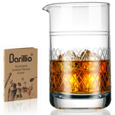 Barillio crystal mixing glass 20oz with diamond-etched clarity for silky cocktails.