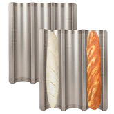 Barlket 2-pack baguette pan front view for even baking results