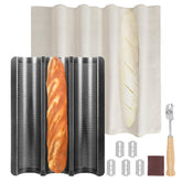 Barlket baguette pan top view for even heat and bakery-style crust.