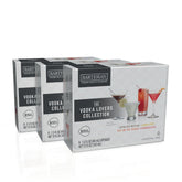 Bartesian capsules on shelf show freshness dates for reliable home cocktails.