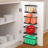 BasicForm 4 pack door organizers mounted inside cabinet keep lids and jars neatly organized, freeing cabinet space