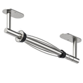BathDANCE under-cabinet paper towel holder angle view shows damped tearing for smooth use
