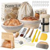 BAVIFY round banneton 9-inch for even proofing and rustic loaf shaping.