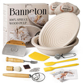 BAVIFY wood pulp banneton 9in basket setup for even proofing and crusty results.