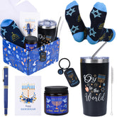 Bayelove Hanukkah gift set tumbler mug—durable insulation for hot or cold beverages.