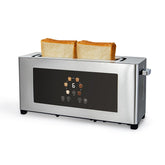 BBday 2 Slice Toaster with touch screen, front view on a clean kitchen counter.
