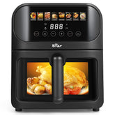 Bear Air Fryer front view in stainless steel for quick, even family meals.