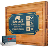 Bear Chop Bearchop acacia cutting board with juice groove for mess-free prep