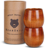 BearSkill handcrafted whiskey glass wooden tumbler enhances aroma and flavor while sipping