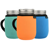 Beautyflier 16oz regular-mouth mason jar sleeve protects hands while enjoying cold beverages.