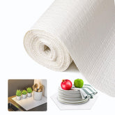 Beautysaid shelf liner white non-slip on kitchen shelves for secure storage