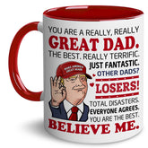 BECHUSKY Valentine mug for dad, front view, gift-ready classic design