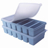 BECOKIT half-cup blue freezer tray with lid for portioned meals.