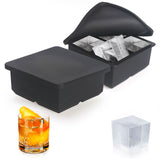 BECOKIT large ice cube tray with lid for 2.5-inch cubes that chill drinks without dilution