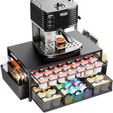 Becomrock K Cup Holder Organizer under the machine shows compact space-saving setup