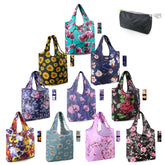 BeeGreen flower-pattern bag with vibrant floral print, ideal for groceries.