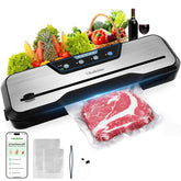 Beelicious Pro vacuum sealer on a kitchen counter showcasing compact, space-saving design.
