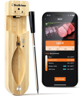 Beelicious Pro wireless thermometer in setup view showing easy placement for cooks.