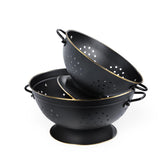 BeFare metal colander 3qt top view, easy pasta draining and compact storage.