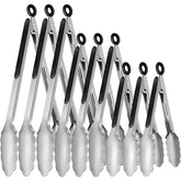 Beieverluck 9-piece tongs set for versatile grilling and kitchen tasks.